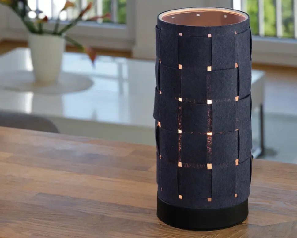 Bordlampe filt vævet grå H.26 cm