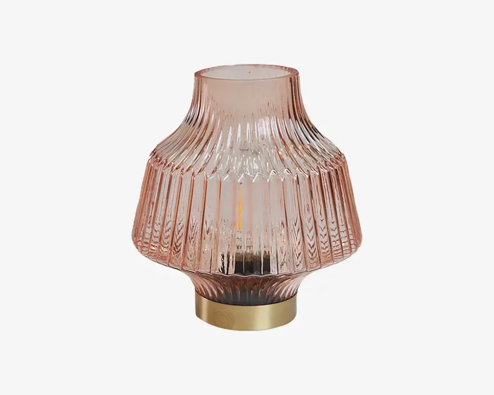 Bordlampe LED Glas Rose 10x15 cm
