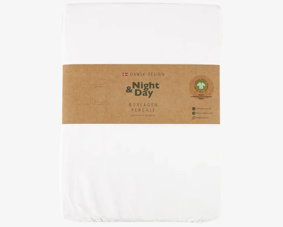 Boxlagen Percale Hvid 180x200 cm