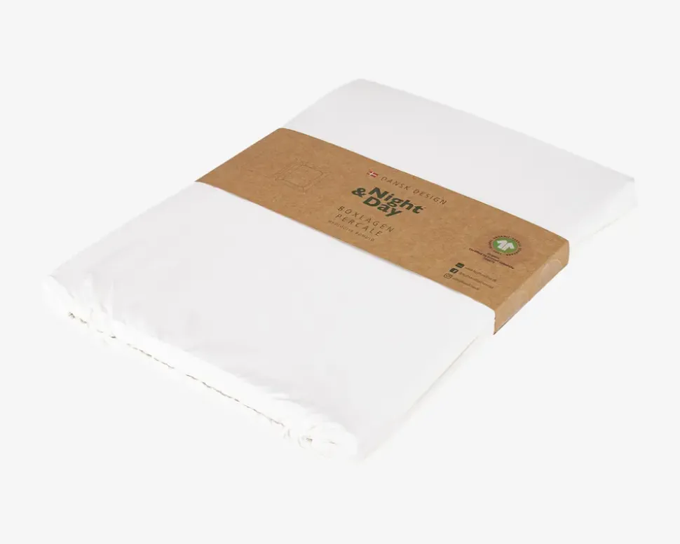 Boxlagen Percale Hvid 140x200 cm