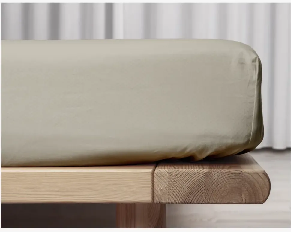 Boxlagen Percale Sand 180x200 cm
