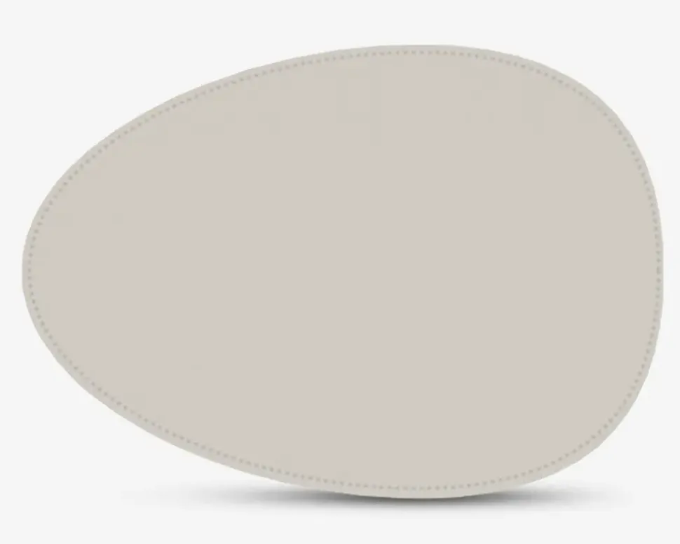 Dækkeserviet oval lys grå pu 42x33 cm