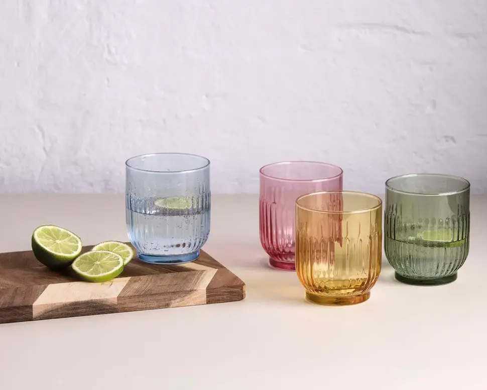 Drikkeglas farvet 33cl 4 stk.