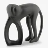 Figur abe sort metal H.15 cm