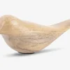 Figur fugl lys natur H.9,5 cm