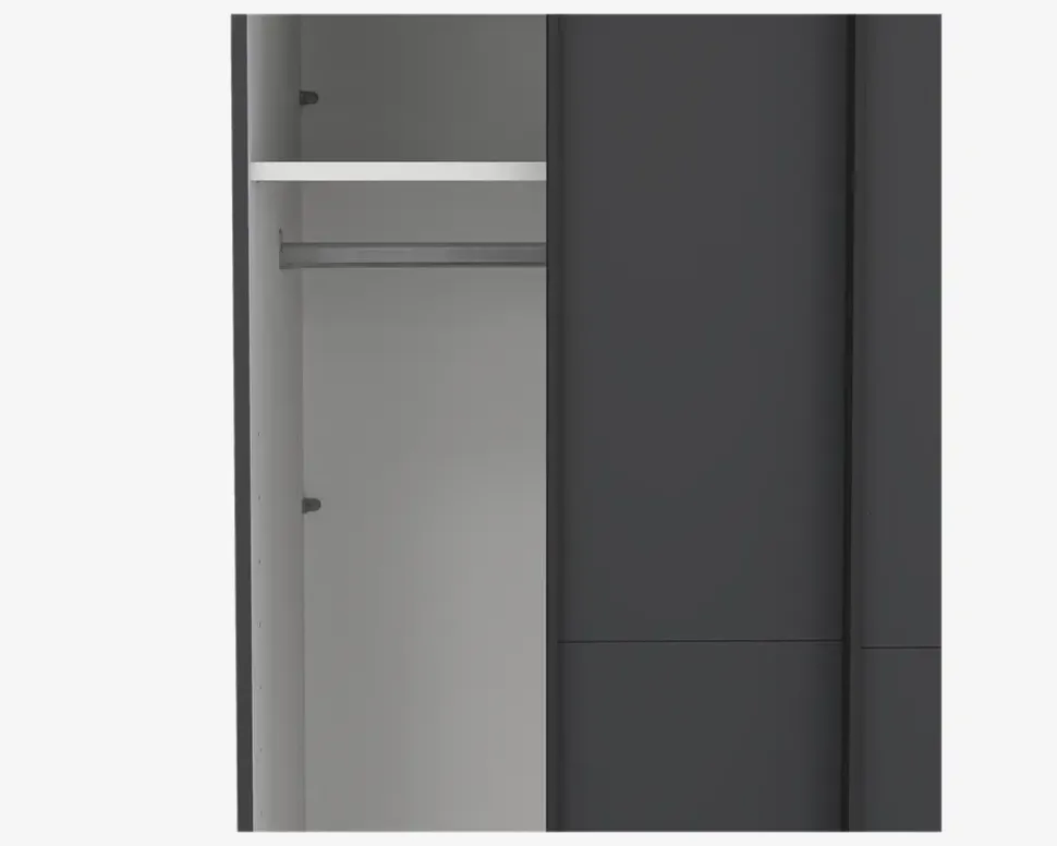 Garderobeskab Case grå B. 119 x H. 221 cm