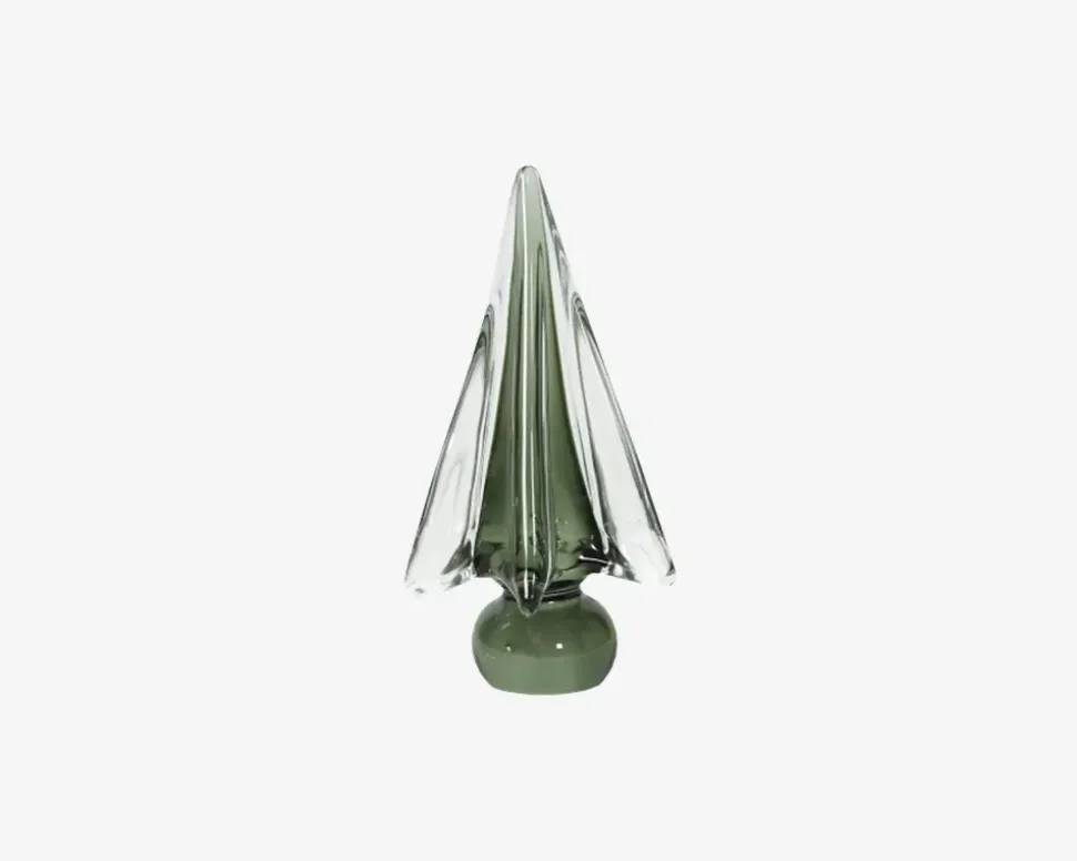 Glas Juletræ Grøn H.15cm