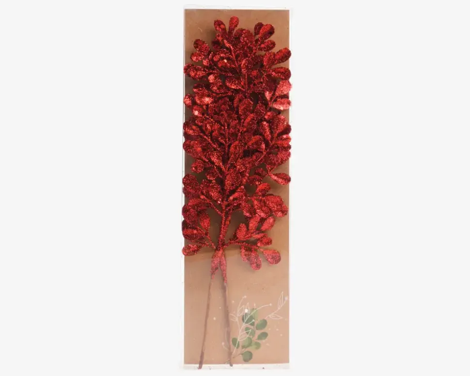 Gren Rød Glitter 2stk H.30cm