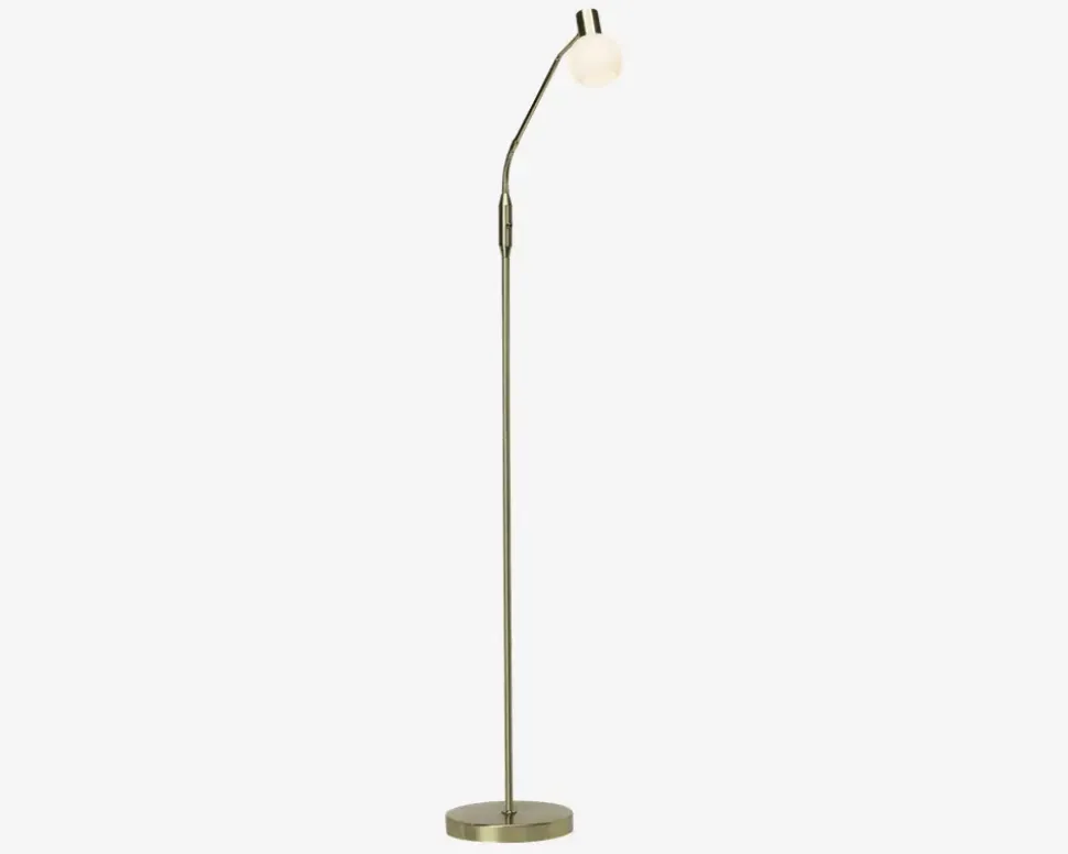 Gulvlampe Philo børstet messing H.140 cm