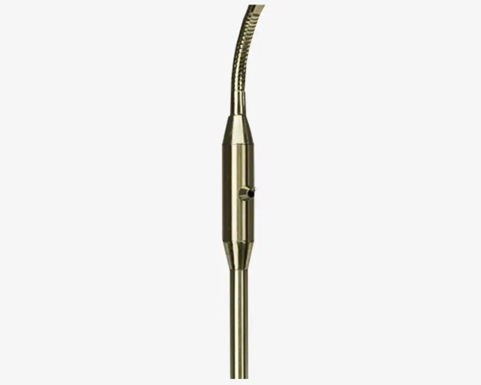 Gulvlampe Philo børstet messing H.140 cm
