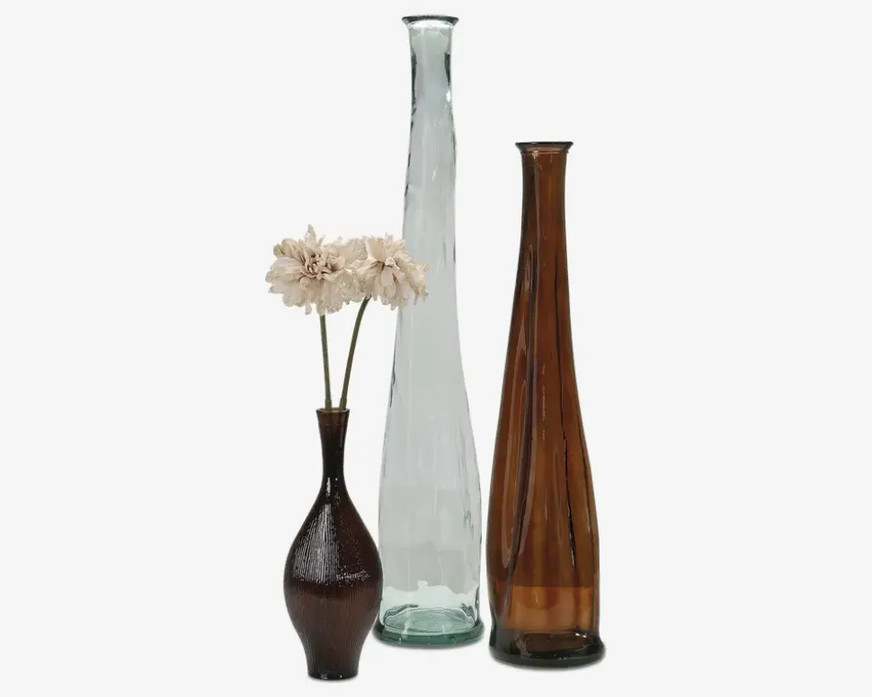 Gulvvase brun H. 80 cm