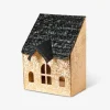 Hus t/fyrfadslys metal 9x7x12 cm