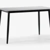 Køkkenbord i hvid med sort stel 70 x 120 cm