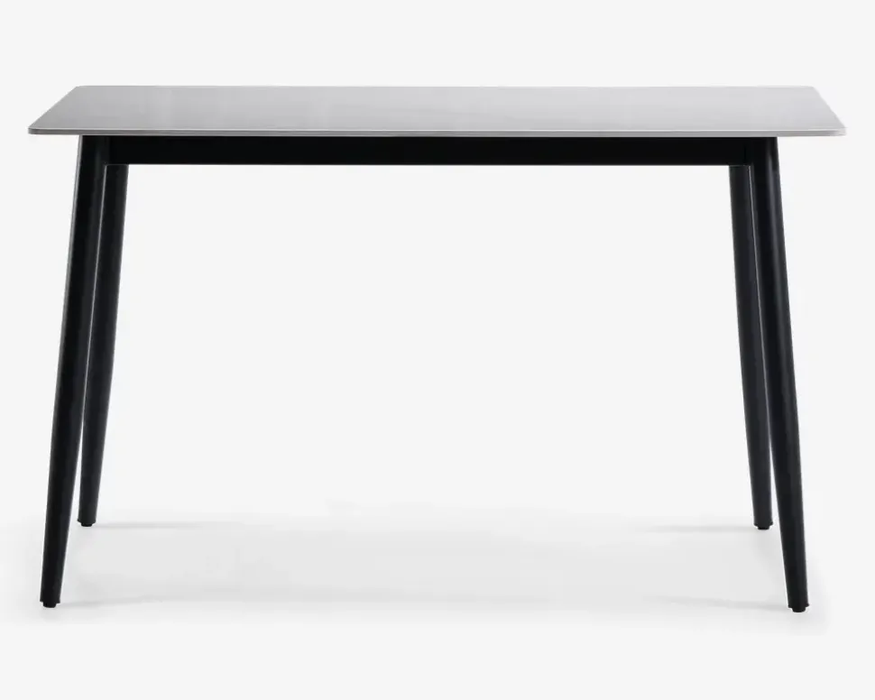 Køkkenbord i hvid med sort stel 70 x 120 cm