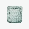 Krukke Med Låg Glas Aqua H.9 cm