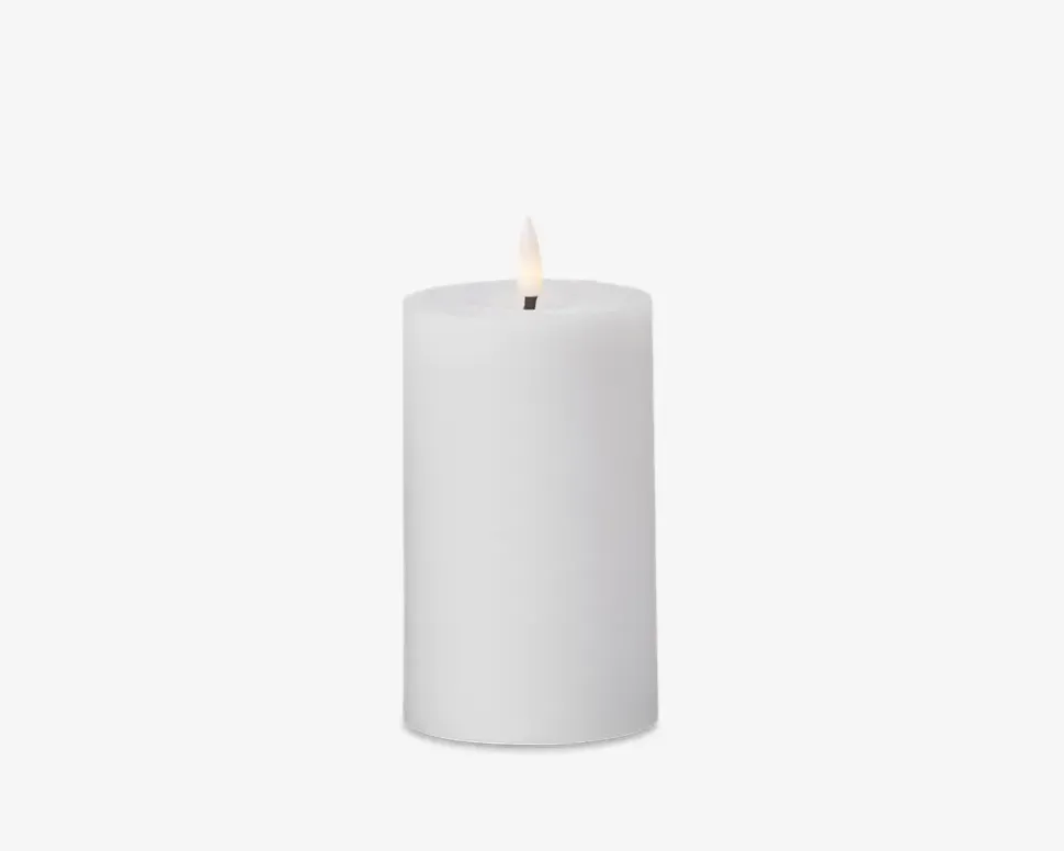 LED Bloklys Hvid H.12,5xØ.7,5cm