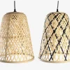 Loftlampe bambus 2 ass farver Ø.30 cm
