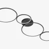 Loftlampe Rondo 4 Sort L.97 cm