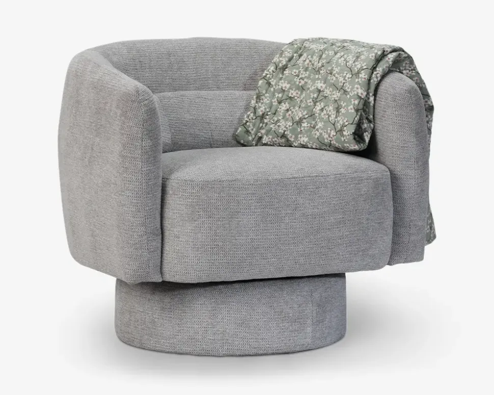 Loungestol m/drejefunktion grå/beige