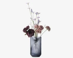 Lyngby vase glas blå H.20 cm