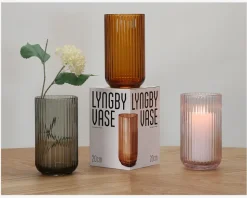 Lyngby vase glas pink H.20 cm