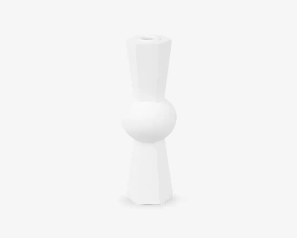 Lysestage Geo Count hvid H.20 cm