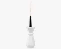 Lysestage Geo Queen hvid H.17 cm