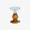 Lysestage Klar/Amber H.13 cm