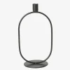 Lysestage Oval sort H.25 cm