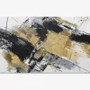 Maleri abstrakt sort/burn 70x140 cm