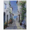 Maleri huse/hav 80x100 cm