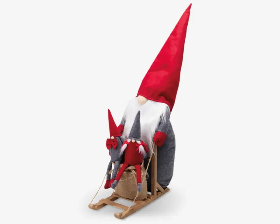 Nisse på slæde ass H.50 cm