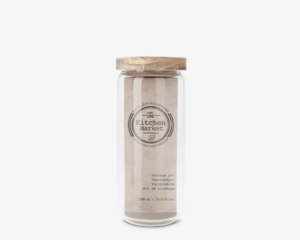 Opbevaringsglas med låg 1000 ml