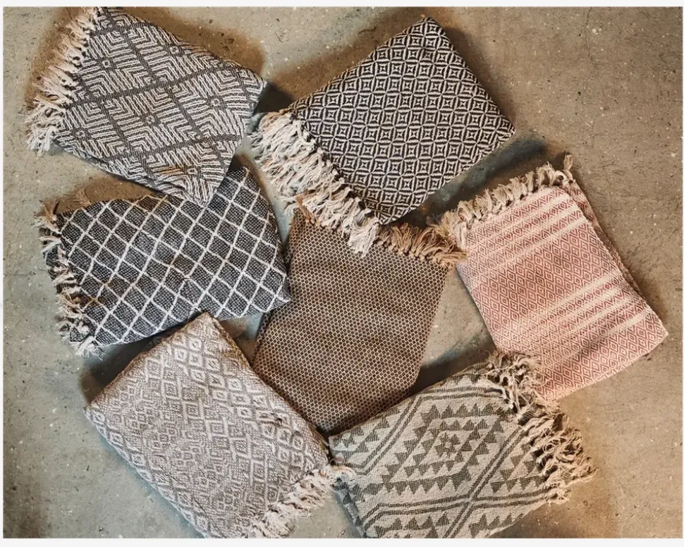 Plaid Med Mønster Camel/Natur 130x170