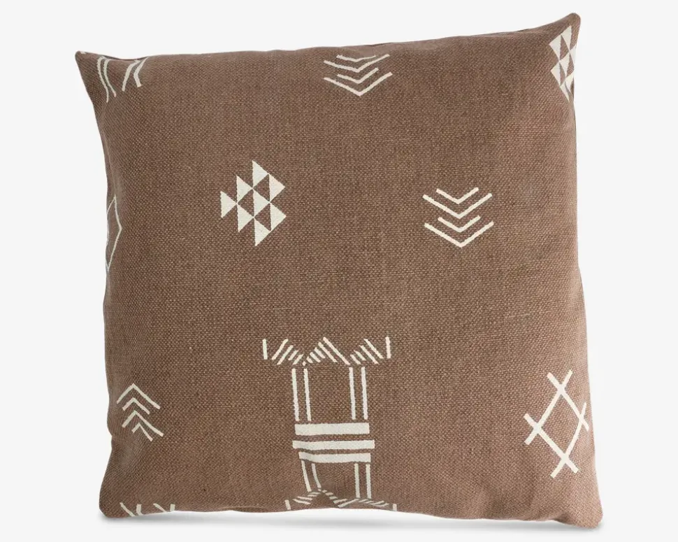 Pude broderi brun 55x55 cm