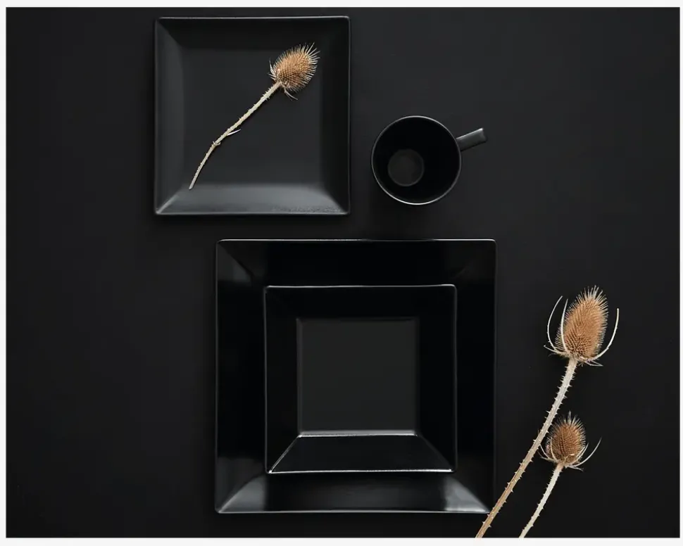 Quadro Tallerken Flad 26x26 cm Sort