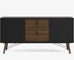 Skænk Ry B. 150 cm sort/valnød