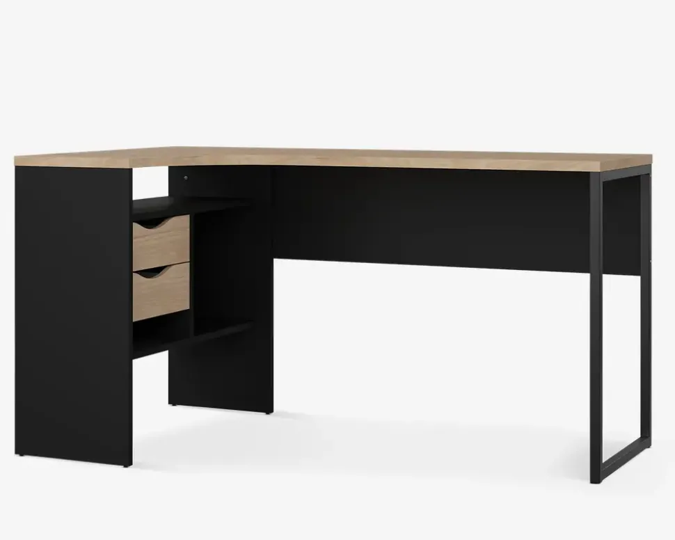 Skrivebord Hjørne Sort/eg