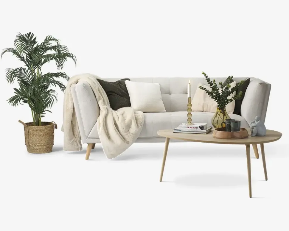 Sofa 3 Pers. Beige Stof