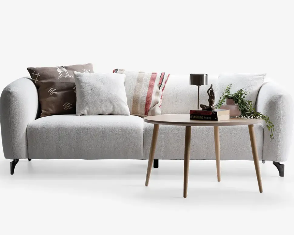 Sofa 3 pers. lys beige møbelstof