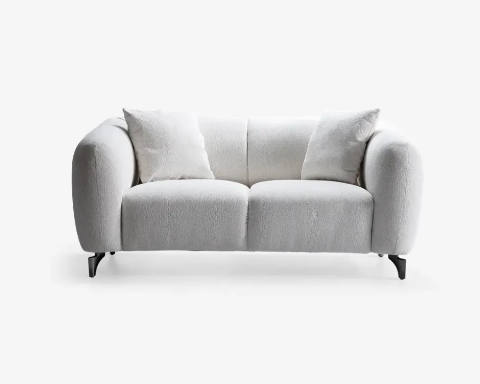 Sofa 2 pers. lys beige møbelstof