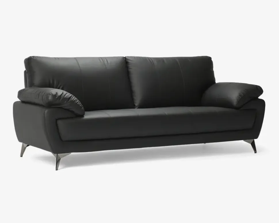 Sofa 3 Pers. Sort Kunstlæder/PU