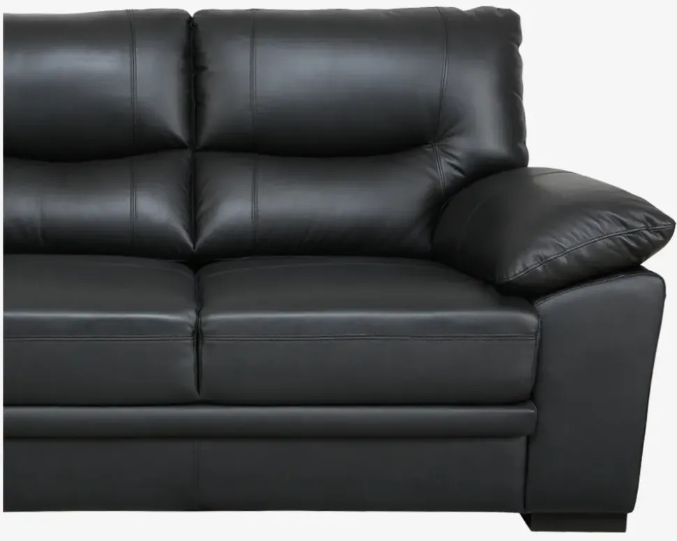 Sofa 2 Pers. Sort Læder
