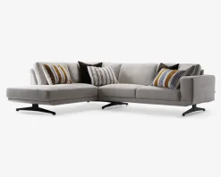 Sofa m. Åben Afslutning Beige Venstrevendt