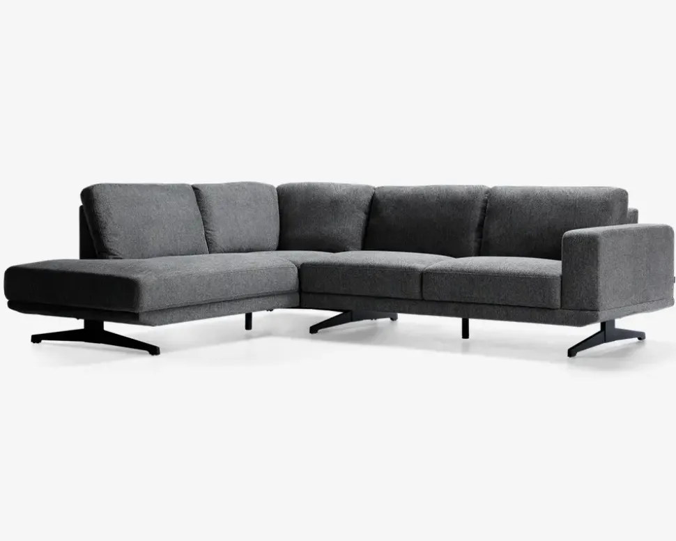 Sofa m. åben afslutning grå venstrevendt