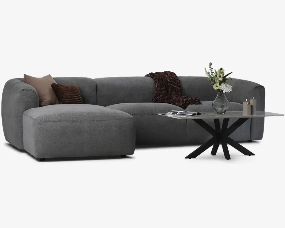 Sofa M/Chaiselong Violino Venstre Grå