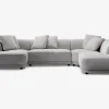 Sofa U-shape grå/beige højrevendt