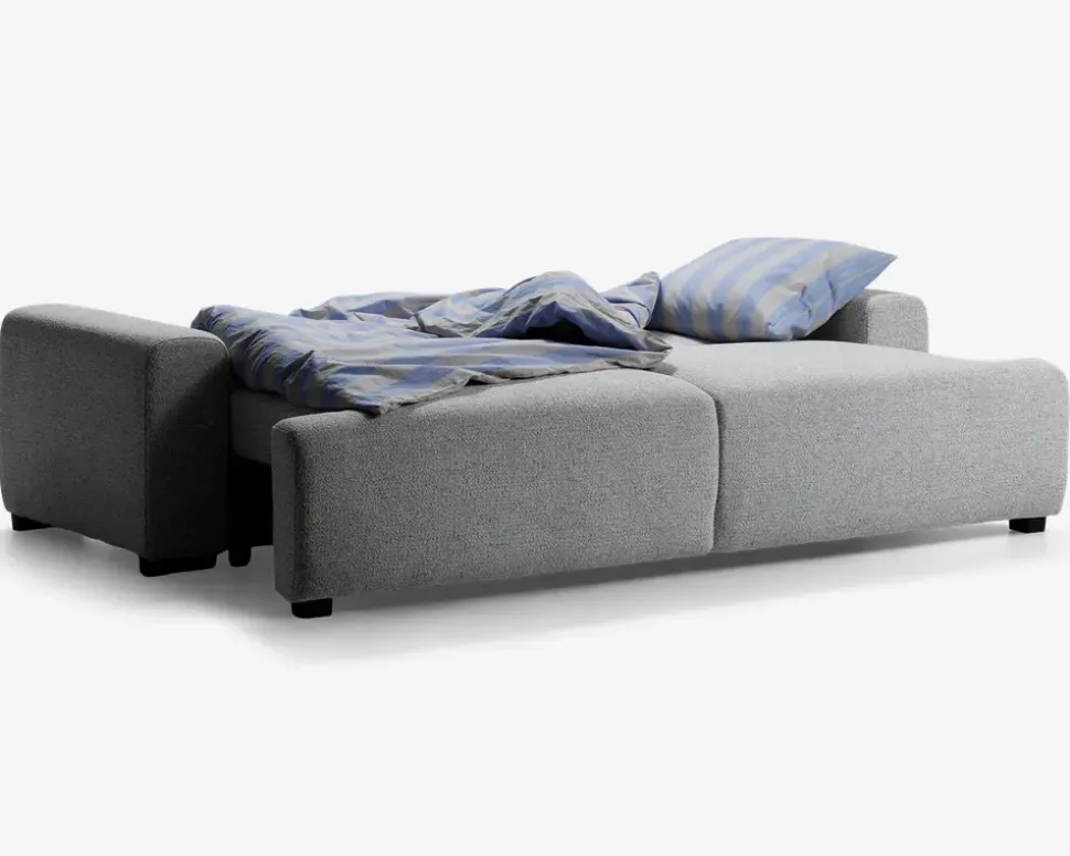 Sovesofa 3 pers. grå møbelstof