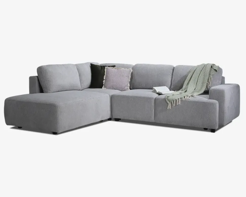 Sovesofa open end venstre grå/beige