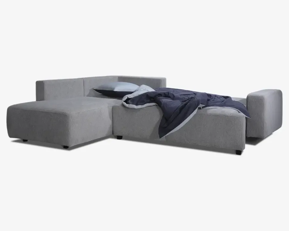 Sovesofa open end venstre grå/beige